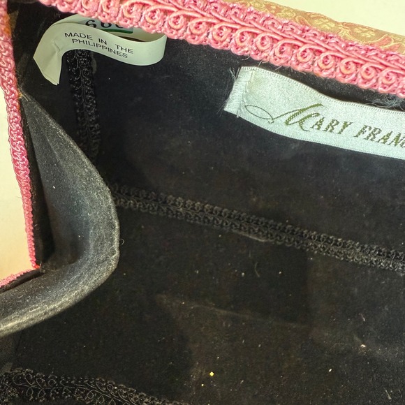 Mary Frances Beaded Flower Clutch Handbag Pink Pastel Embroidered Evening Bag - Picture 6 of 15